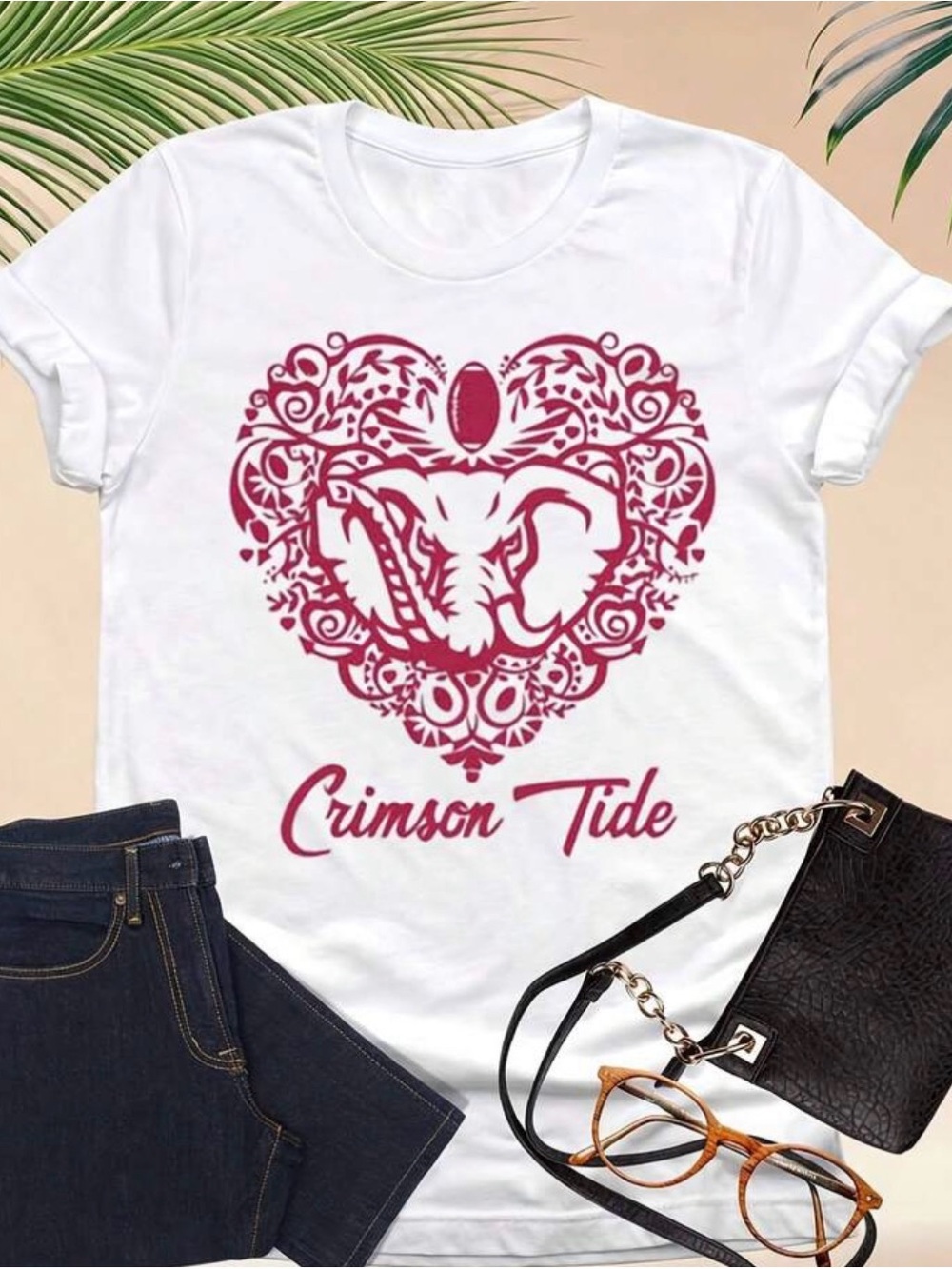 NEW- Crimson Tide Women's White Graphic Tee